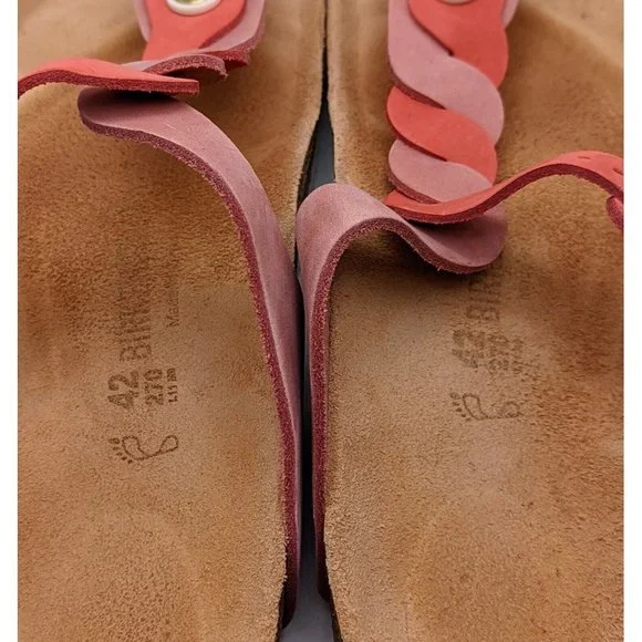 Birkenstock GIZEH Pink Braided Thong Sandals Sz 42 / US Womens 11 - Men 9 - Picture 3 of 6
